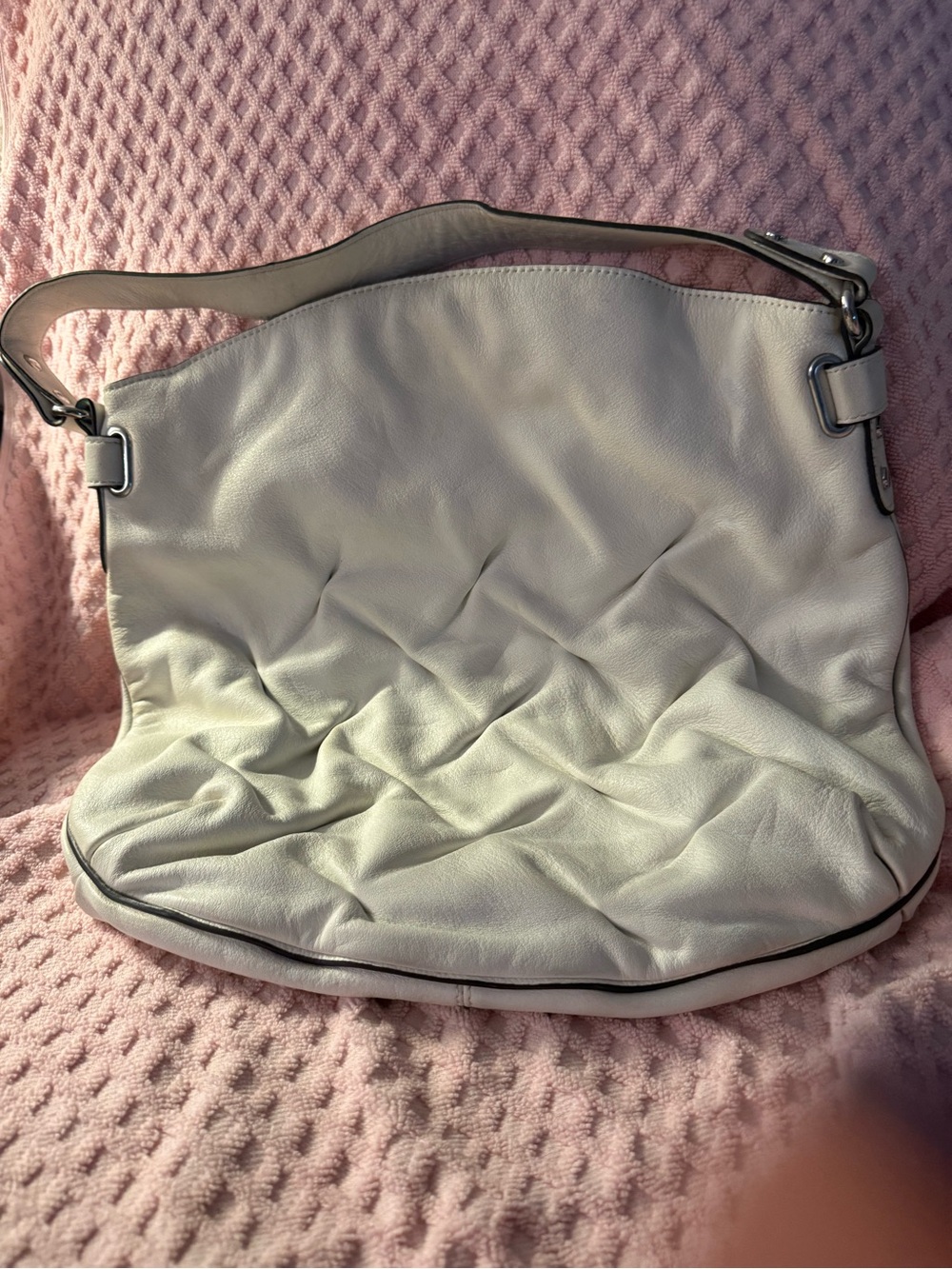 Aimee Kestenberg Cream Quilted Leather Shoulder Bag